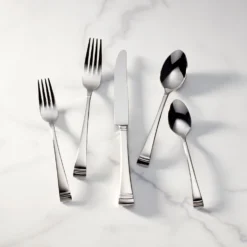 Lenox Federal Platinum 20-Piece Flatware Set - Elegant Stainless Steel Cutlery for Everyday Dining