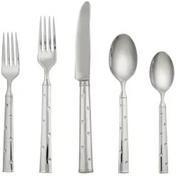 Kate Spade Larabee Dot 5-Piece Flatware Set - Elegant Dining Utensils