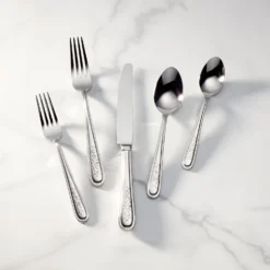 Lenox Opal Innocence 20-Piece Flatware Set - Elegant Stainless Steel Flatware for Everyday Dining