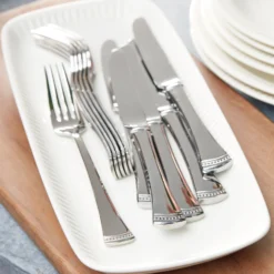 Lenox Portola 65-Piece Flatware Set - Elegant Stainless Steel Flatware for Everyday Dining -lenox Sales Store 815486 w12