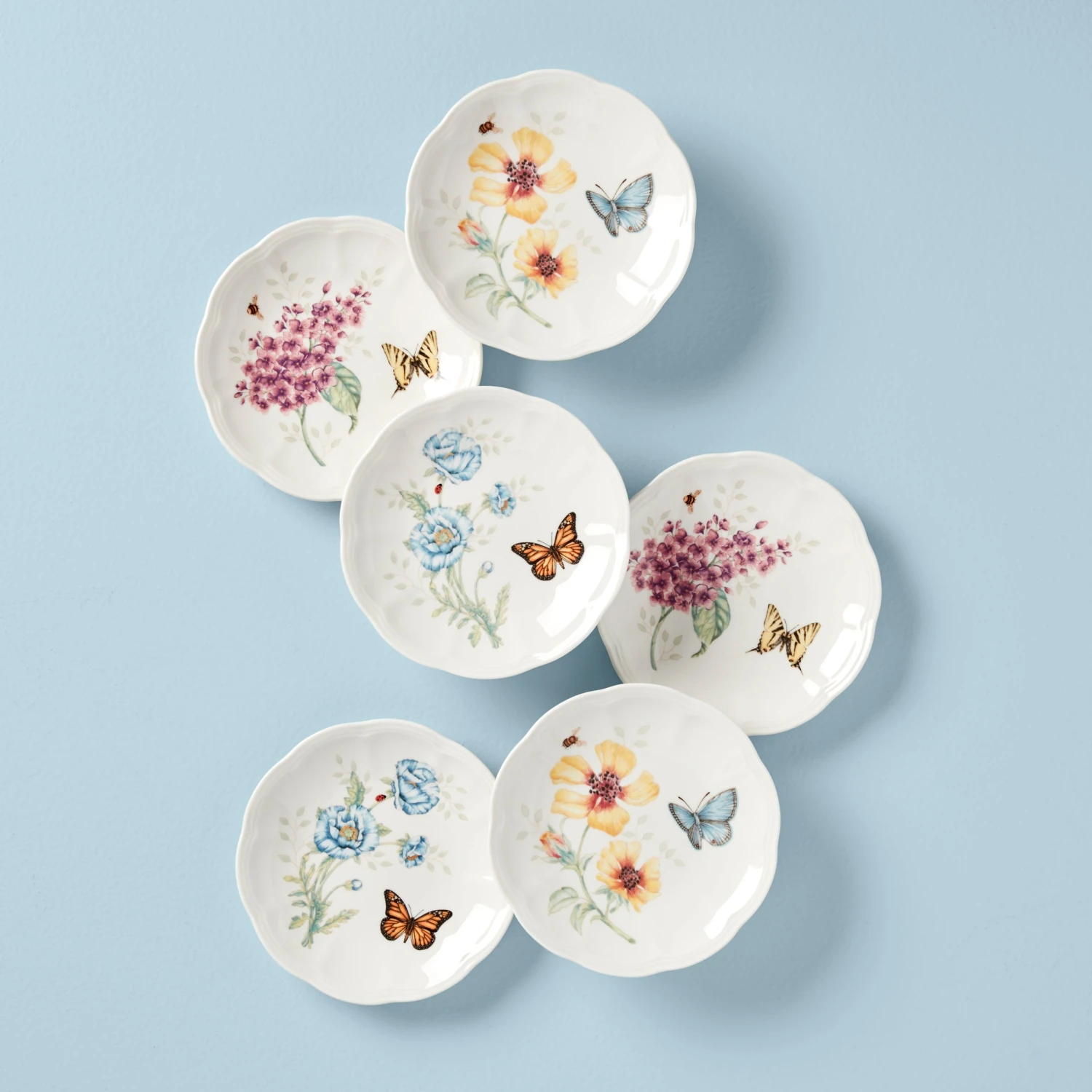 Lenox Butterfly Meadow 6-Piece Tidbit Plate Set | Elegant Dinnerware for Any Occasion 3 Lenox Butterfly Meadow 6-Piece Tidbit Plate Set | Elegant Dinnerware for Any Occasion