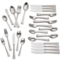 Gorham Column Frosted™ 45-Piece Stainless Steel Flatware Set - Elegant Dining Essentials