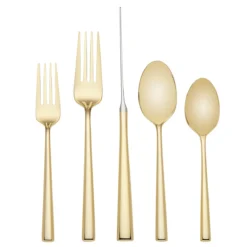 Kate Spade Malmo Gold 5pc Flatware Set - Elegant Dining Utensils