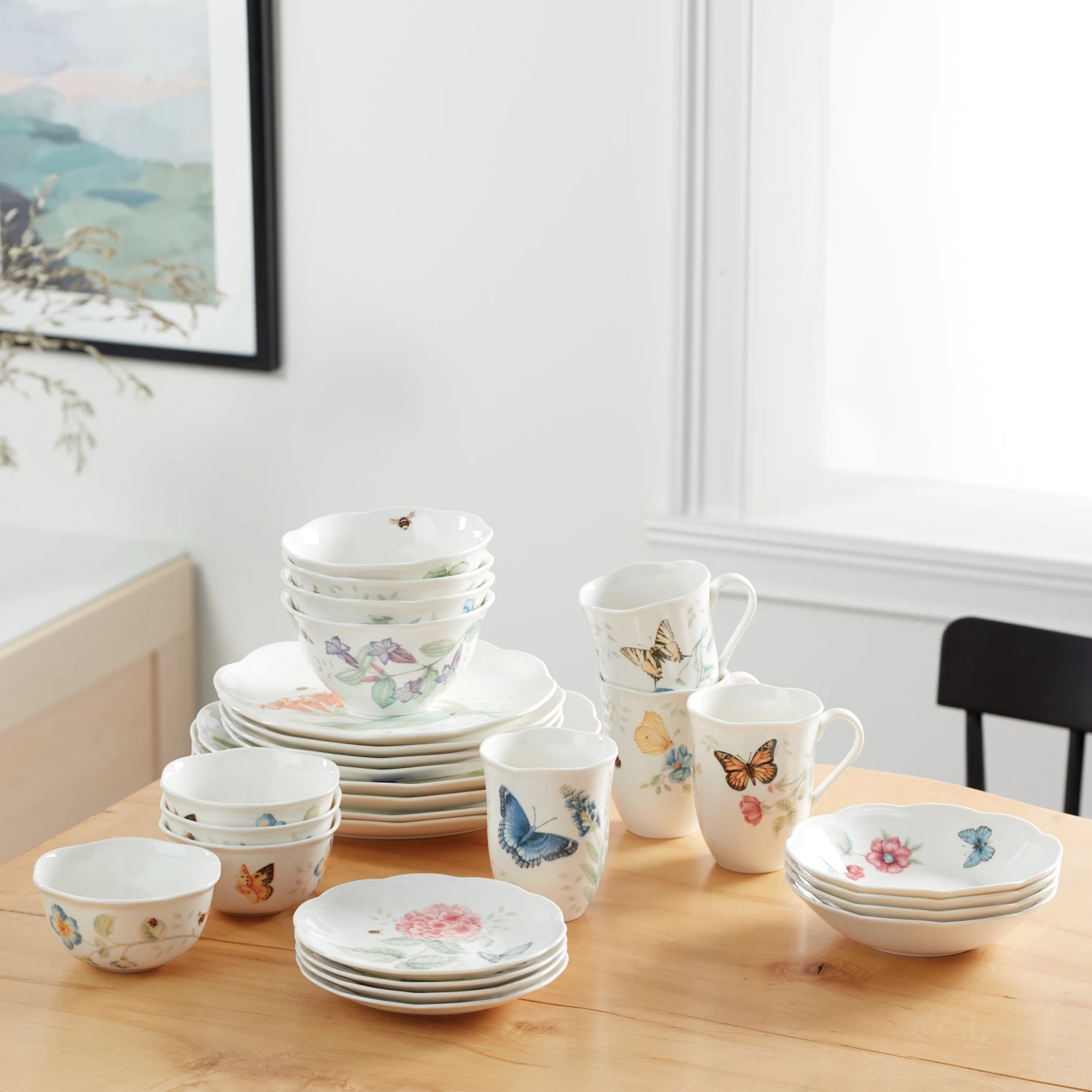 Lenox Butterfly Meadow 28-Piece Dinnerware Set - Elegant & Durable Dinnerware for Everyday Use 8 Lenox Butterfly Meadow 28-Piece Dinnerware Set - Elegant & Durable Dinnerware for Everyday Use - Image 6