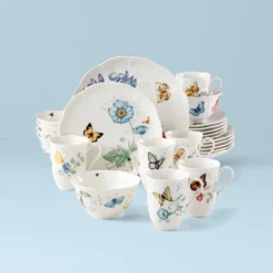 Lenox Butterfly Meadow Monarch 24-Piece Dinnerware Set | Elegant Dinnerware Collection