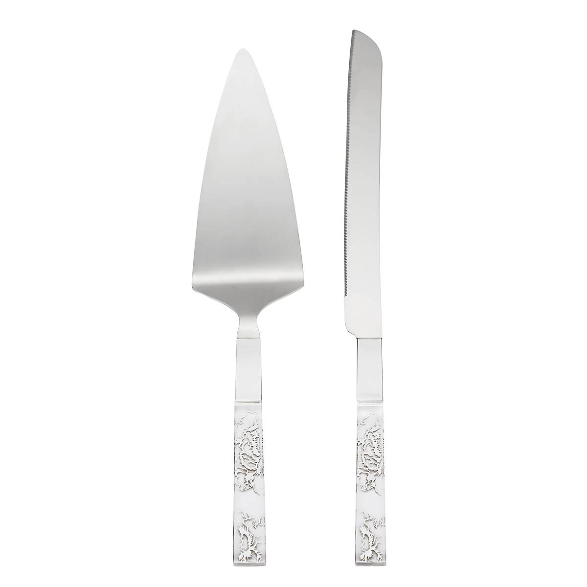 Lenox Silver Peony™ 2-piece Dessert Set - Elegant Flatware for Your Dining Table 3 Lenox Silver Peony™ 2-piece Dessert Set - Elegant Flatware for Your Dining Table