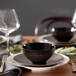Lenox Chelse Muse Fleur Matte Black 4-Piece Bowl Set | Elegant Dinnerware -lenox Sales Store 888917 w4 aa884e8a 062b 44f9 bc98 0b53a590a4d3