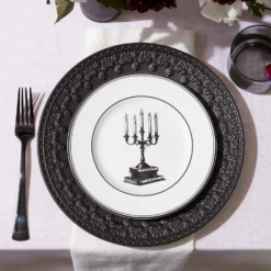 Lenox Vintage Halloween 4-Piece Dessert Plate Set - Elegant Dinnerware for Spooky Celebrations -lenox Sales Store 888918 891431 LNP S22 FEA 3A