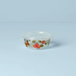 Lenox Butterfly Meadow Small Glass Food Container - Airtight & Eco-Friendly Kitchen Storage