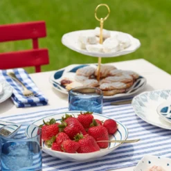 Lenox Blue Bay 2-Tiered Server | Elegant Dinnerware Serving Tray -lenox Sales Store 890194 877880 890202 894462 894461 LNP S23 FEA 16