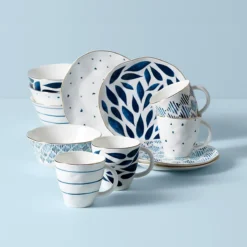 Lenox Blue Bay 12-Piece Dessert Set | Elegant Dinnerware Collection