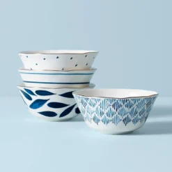 Lenox Blue Bay 4-Piece All-Purpose Bowl Set | Durable Dinnerware for Everyday Use