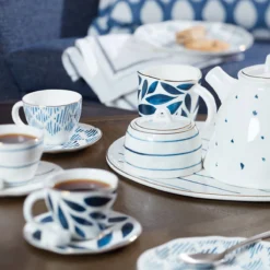 Lenox Blue Bay™ 8PC Espresso Cup & Saucer Set - Elegant Dinnerware Collection -lenox Sales Store 890199 w1
