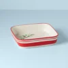 Lenox Holiday Handpaint Stripe Square Dish - Elegant Kitchenware for Festive Dining -lenox Sales Store 890774 w10