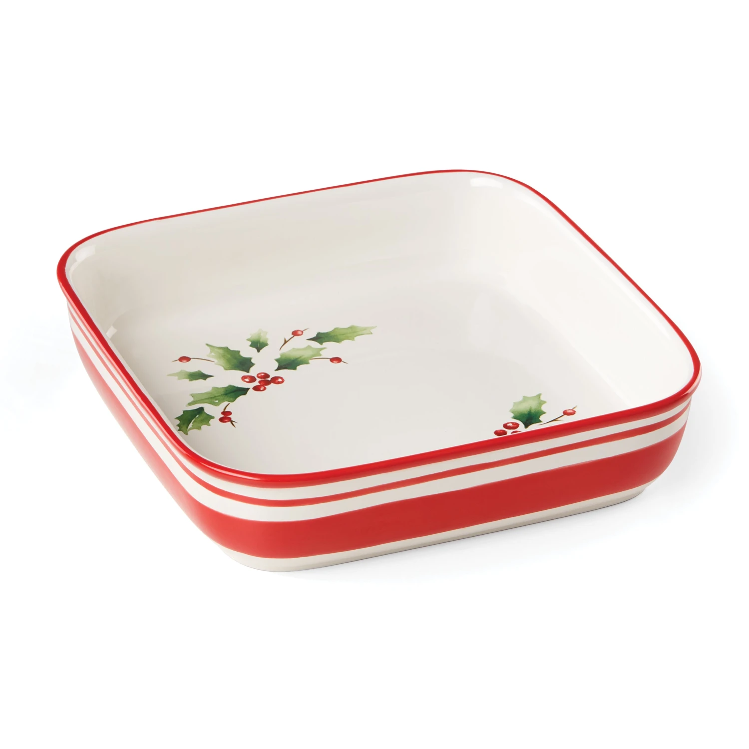 Lenox Holiday Handpaint Stripe Square Dish - Elegant Kitchenware for Festive Dining 6 Lenox Holiday Handpaint Stripe Square Dish - Elegant Kitchenware for Festive Dining - Image 4