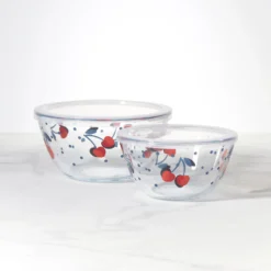 Kate Spade Vintage Cherry Dot 2-Piece Round Storage Set - Stylish Kitchen Organization