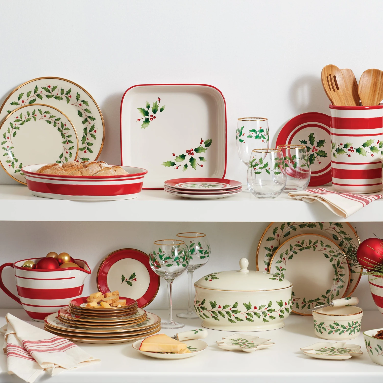 Lenox Holiday Handpaint Stripe Oval Dish - Elegant Kitchen Serveware 4 Lenox Holiday Handpaint Stripe Oval Dish - Elegant Kitchen Serveware - Image 2