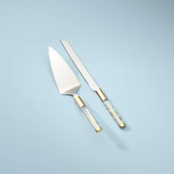 Lenox Opal Innocence Flourish Cake Knife & Server - Elegant Flatware for Special Occasions