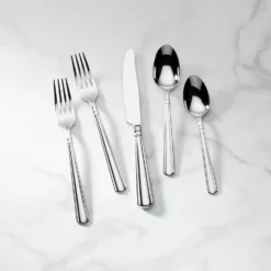 Lenox Amber Hill 65-Piece Flatware Set - Stainless Steel Dining Utensils