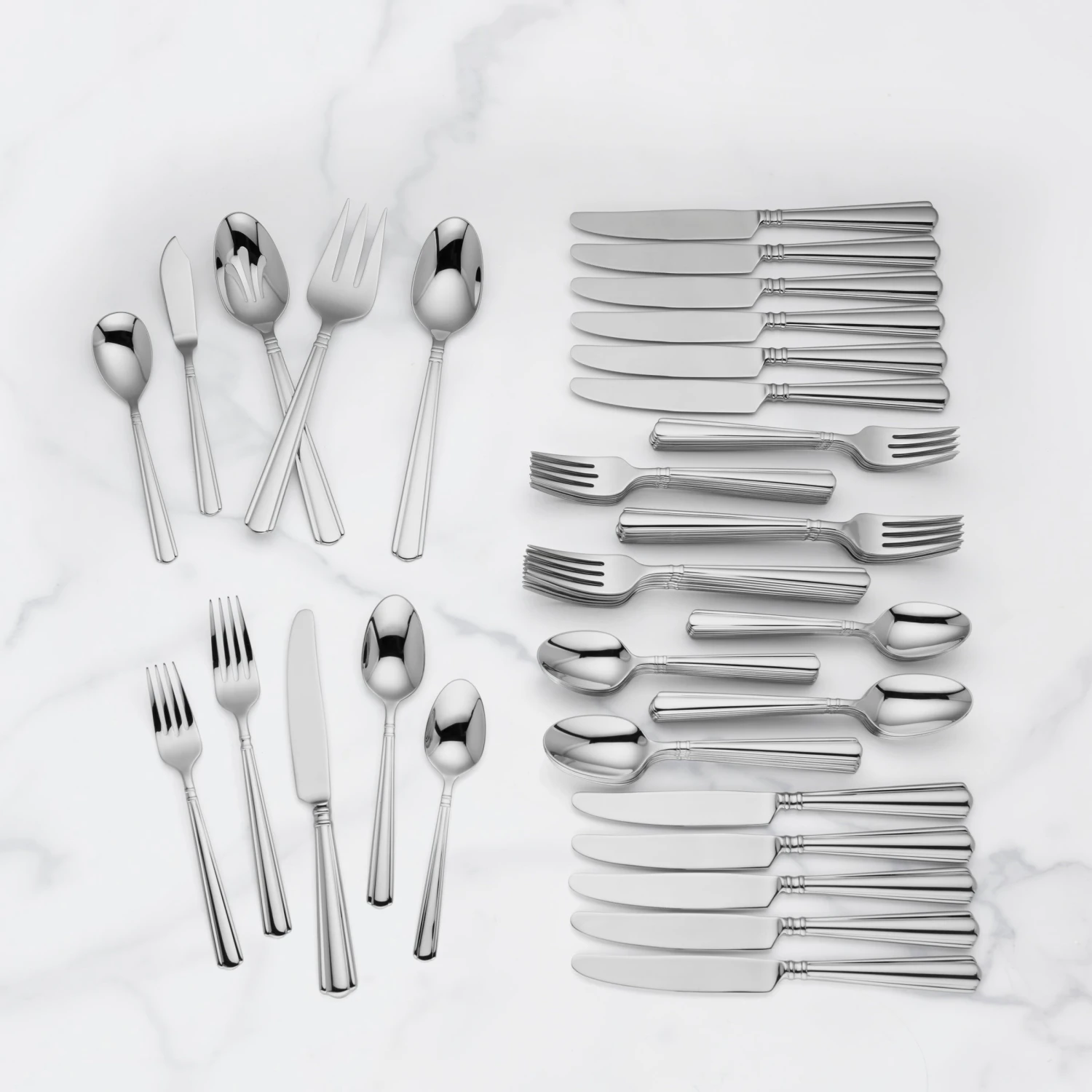 Lenox Amber Hill 65-Piece Flatware Set - Stainless Steel Dining Utensils 4 Lenox Amber Hill 65-Piece Flatware Set - Stainless Steel Dining Utensils - Image 2