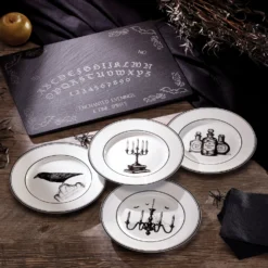 Lenox Vintage Halloween 4-Piece Dessert Plate Set - Elegant Dinnerware for Spooky Celebrations -lenox Sales Store 891431 w11