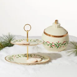 Lenox Holiday Ornament Cookie Jar - Festive Kitchen Storage Solution -lenox Sales Store 892541 893490 LHOL 22 FEA