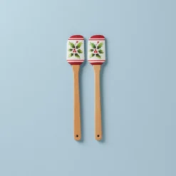 Lenox Holiday Handpaint Stripe 2-Piece Spatula Set - Premium Kitchen Utensils