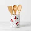 Kate Spade Vintage Cherry Dot 4-Piece Utensil Crock Set - Stylish Kitchen Utensil Holder -lenox Sales Store 893169 w10