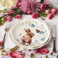 Lenox Butterfly Meadow Bunny 4-Piece Accent Plate Set - Elegant Dinnerware for Spring Table Settings -lenox Sales Store 893457 w11