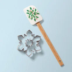 Lenox Holiday Spatula with Snowflake Cookie Cutter - Festive Kitchen Tool