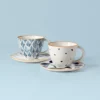 Lenox Blue Bay 4-Piece Teacup & Saucer Set - Elegant Dinnerware for Tea Lovers 2 Lenox Blue Bay 4-Piece Teacup & Saucer Set - Elegant Dinnerware for Tea Lovers -lenox Sales Store 893810 w10