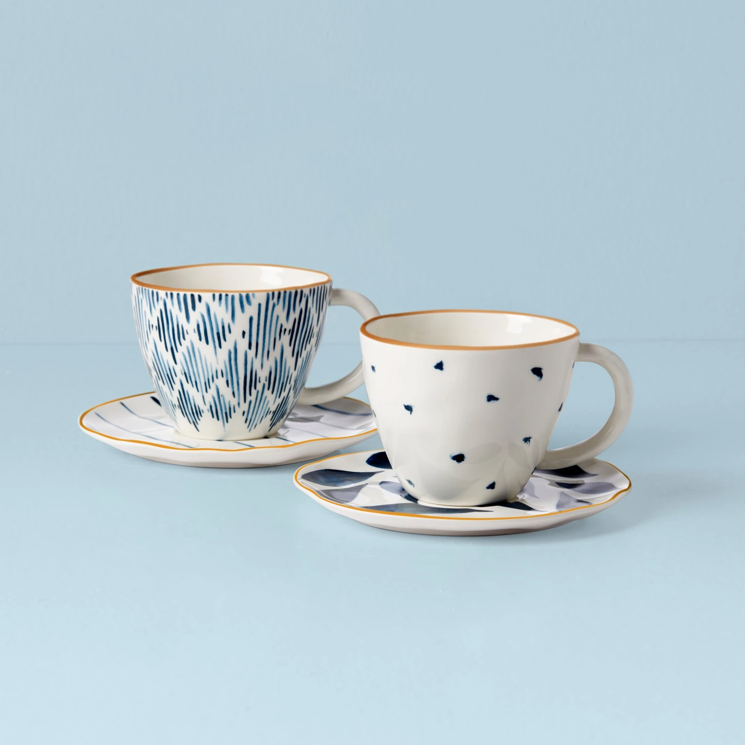Lenox Blue Bay 4-Piece Teacup & Saucer Set - Elegant Dinnerware for Tea Lovers 3 Lenox Blue Bay 4-Piece Teacup & Saucer Set - Elegant Dinnerware for Tea Lovers