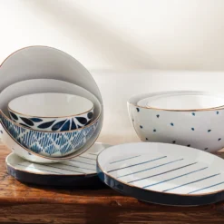 Lenox Blue Bay Luna 8-Piece Nesting Dinnerware Set - Elegant Dinnerware for Modern Dining -lenox Sales Store 893845 w14