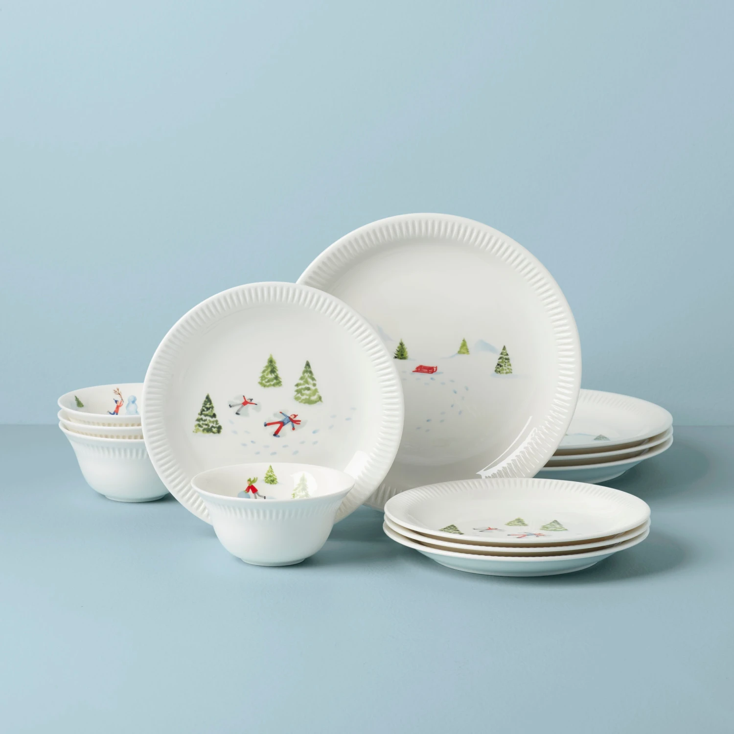 Lenox Profile Snow Day 12-Piece Dinnerware Set - Elegant Dinner Plates, Salad Plates, Bowls 3 Lenox Profile Snow Day 12-Piece Dinnerware Set - Elegant Dinner Plates, Salad Plates, Bowls