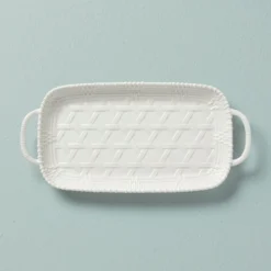 Lenox Wicker Creek Handled Tray - Elegant Dinnerware Serving Tray