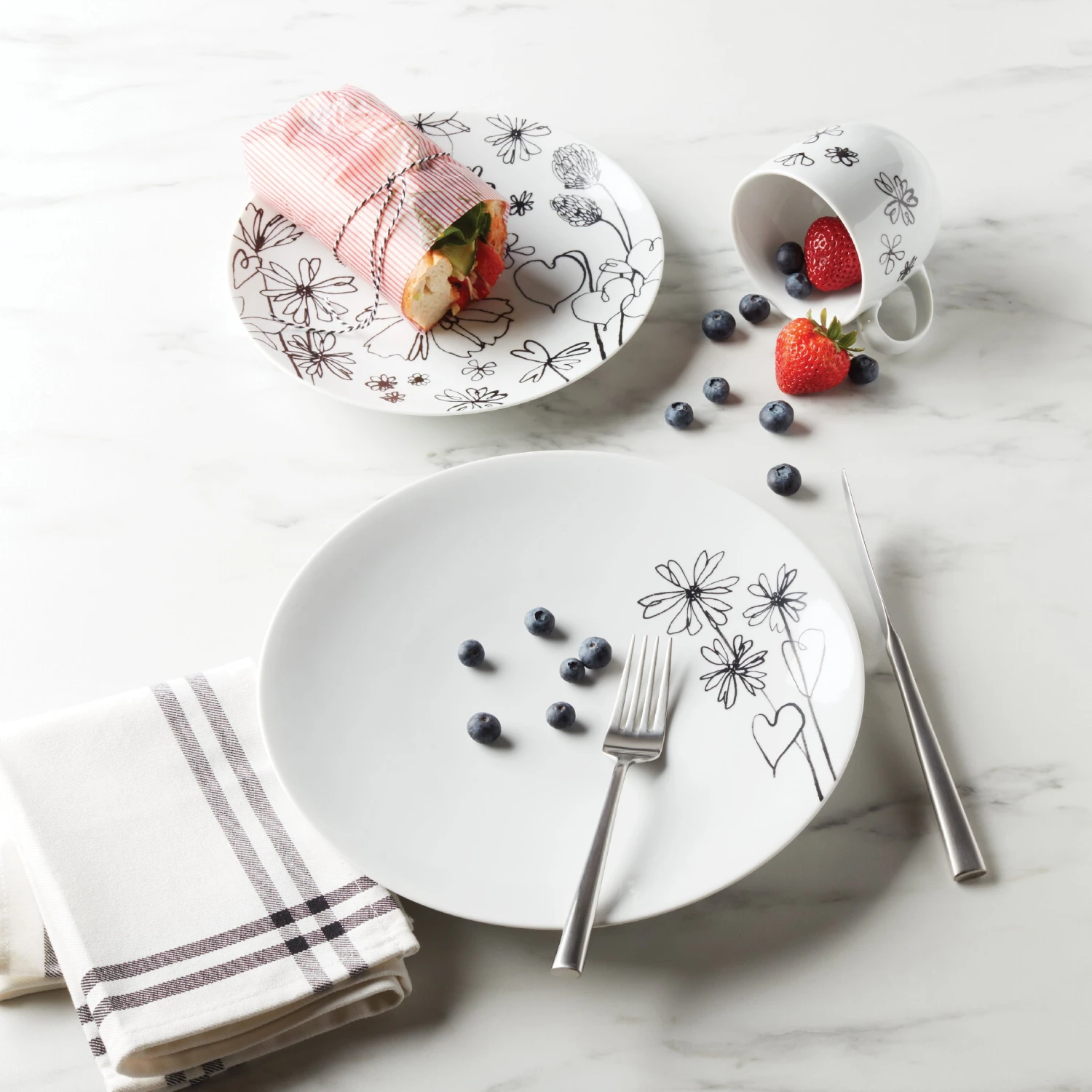 Kate Spade Garden Doodle Dinner Plate Set of 4 – Stylish and Durable Dinnerware 4 Kate Spade Garden Doodle Dinner Plate Set of 4 – Stylish and Durable Dinnerware - Image 2