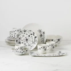 Kate Spade New York Garden Doodle 18-Piece Dinnerware Set – Stylish & Elegant Tableware