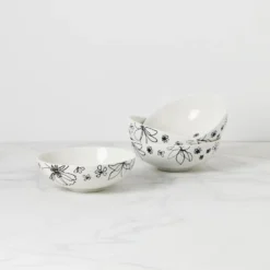 Kate Spade Garden Doodle Soup/Cereal Bowl Set of 4 - Stylish Dinnerware for Everyday Use