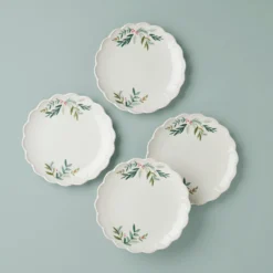 Lenox French Perle Berry Accent Plates, Set of 4 - Elegant Dinnerware for Stylish Dining