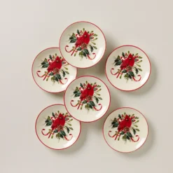 Lenox Winter Greetings Cardinal Party Plates, Set of 6 | Festive Dinnerware for Holiday Gatherings