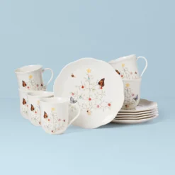 Lenox Butterfly Meadow Seasonal 12-Piece Dessert Set | Elegant Dinnerware Collection