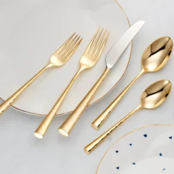 Lenox Imperial Caviar Gold 5PC Place Setting - Premium Flatware for Elegant Dining -lenox Sales Store 894561 LNP F22 FEA 2