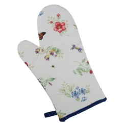 Lenox Butterfly Meadow Printed Oven Mit - Heat Resistant Kitchen Glove for Baking & Cooking