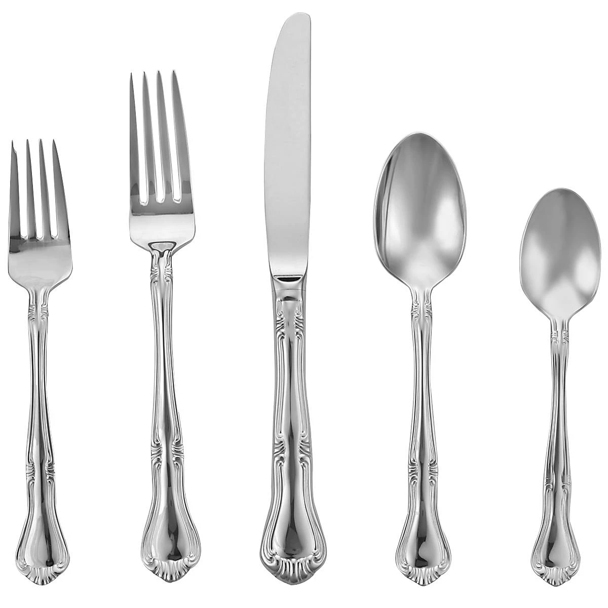 Gorham Valcourt 5-Piece Flatware Place Setting - Elegant Stainless Steel Tableware 3 Gorham Valcourt 5-Piece Flatware Place Setting - Elegant Stainless Steel Tableware